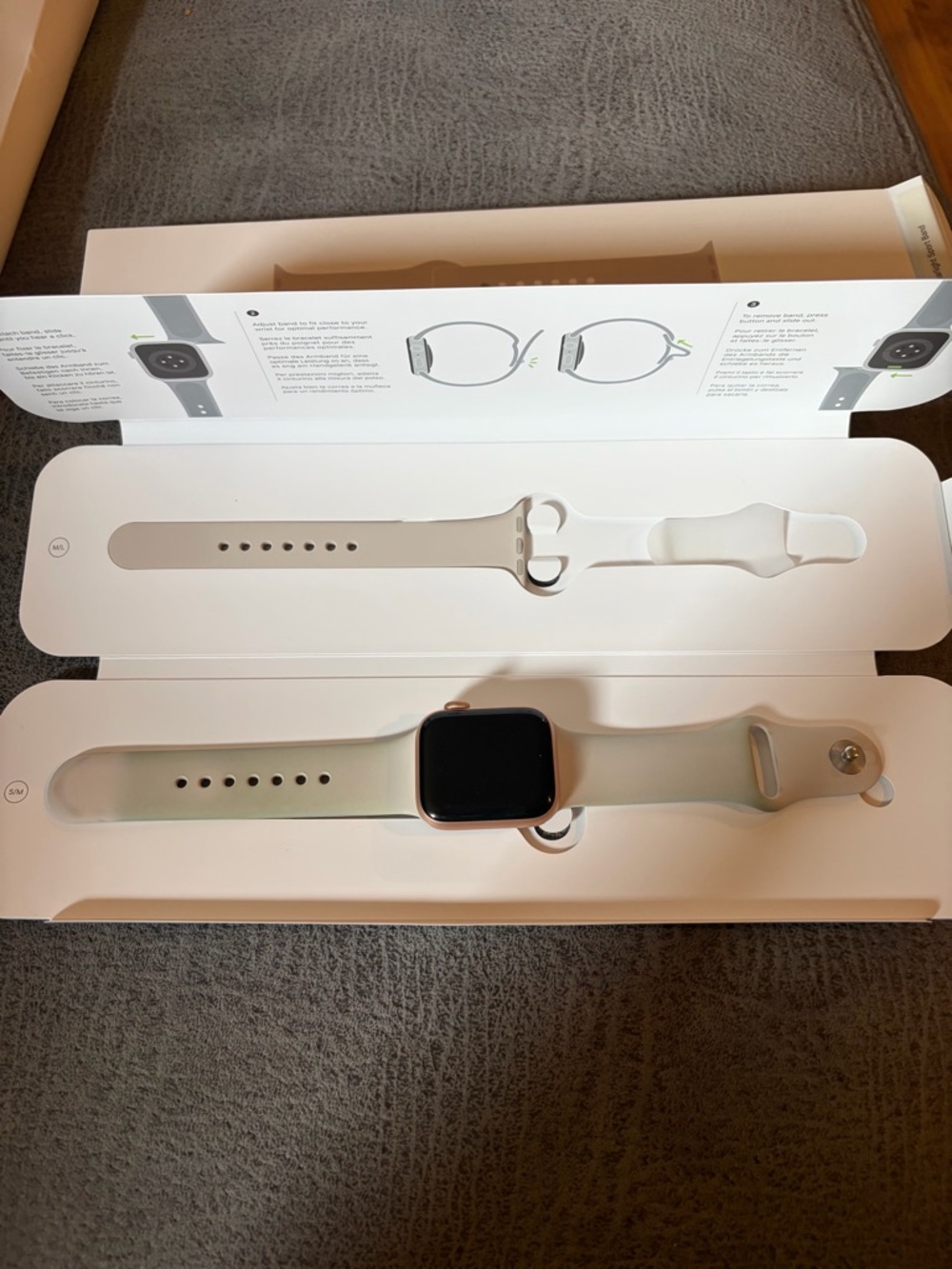 Apple Watch Rose Gold with Starlight Sport Band